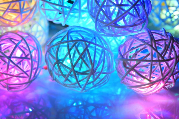 Bolas Coloridas Brilhantes Decoração Natal Abstrata Criativa — Fotografia de Stock