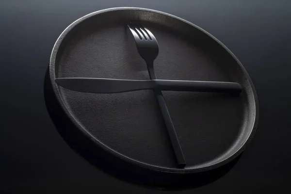 Black Cutlery Black — Stock Photo, Image