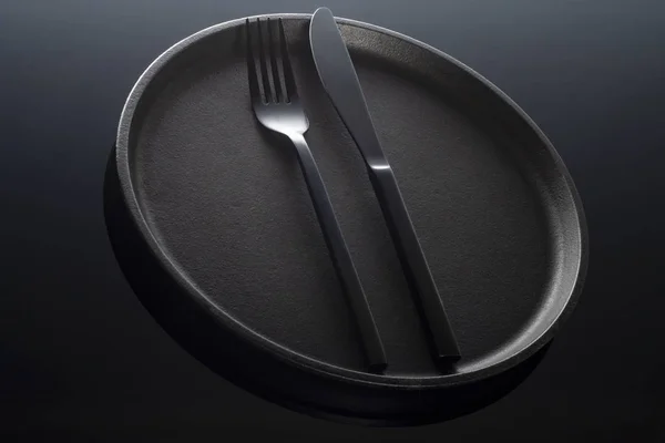 Black Cutlery Black — Stock Photo, Image