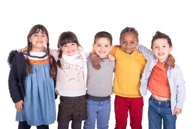 küçük beyaz izole poz çocuklar