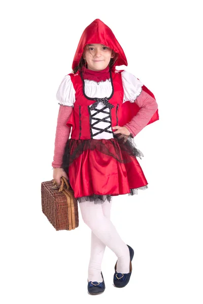 Bambina Vestita Halloween Posa — Foto Stock