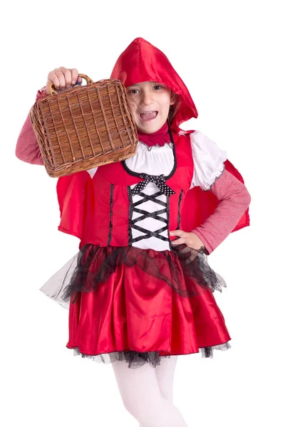 Malá Dívka Oblečená Pro Halloween Pózuje — Stock fotografie
