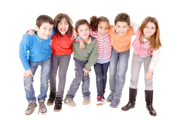 Bambini Piccoli Isolati Sfondo Bianco — Foto Stock