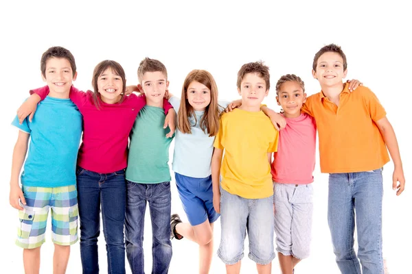 Petits Enfants Isolés Fond Blanc — Photo