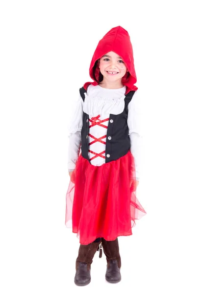 Little Girl Posing Isolated White Halloween — Stock Photo, Image