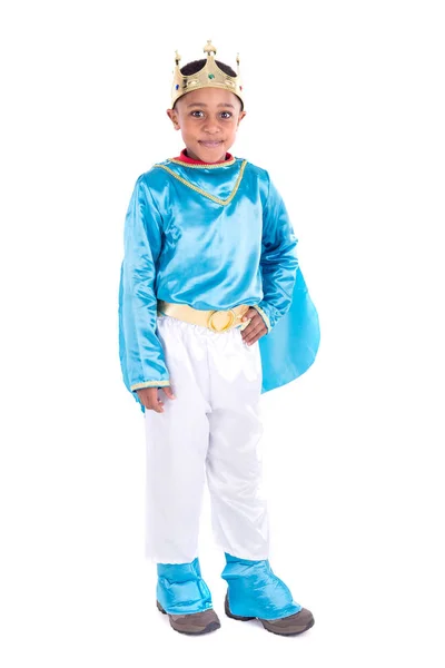 Little Boy Posing Isolated White Halloween — Stock Photo, Image