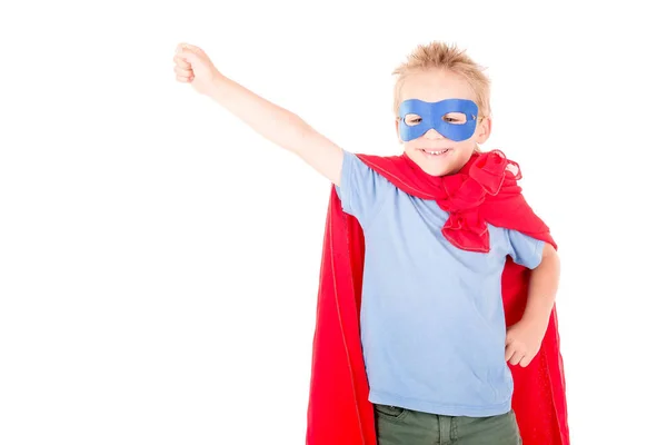 Kleine Jongen Voorwenden Een Superheld — Stockfoto