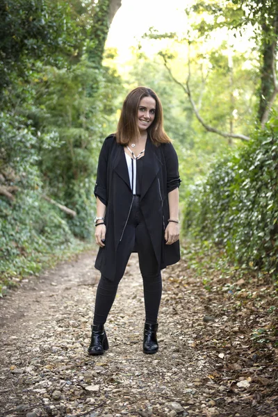 Beautiful Young Girl Posing Forest Daytime — Stock Photo, Image