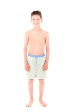 Beyaz arka plan üzerinde izole mutlu çocuk