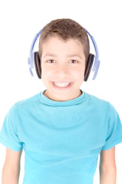 Beyaz arka plan üzerinde izole mutlu çocuk