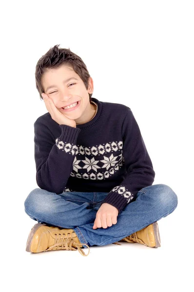 Niño Feliz Aislado Sobre Fondo Blanco —  Fotos de Stock