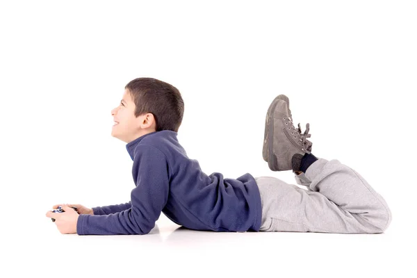 Niño Feliz Aislado Sobre Fondo Blanco — Foto de Stock