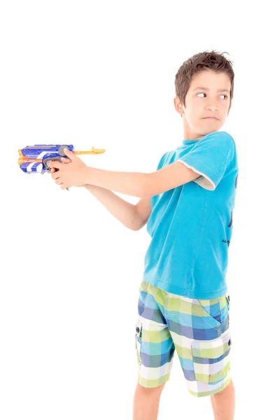 Niño Feliz Aislado Sobre Fondo Blanco — Foto de Stock