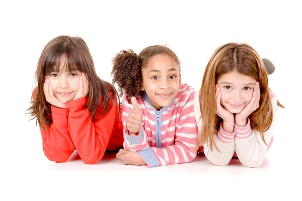 Petits Enfants Isolés Fond Blanc — Photo