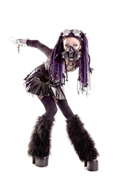 Cyber Goth Fille Isolé Blanc — Photo