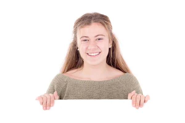 Teenage Girl Isolated White Background — Stock Photo, Image