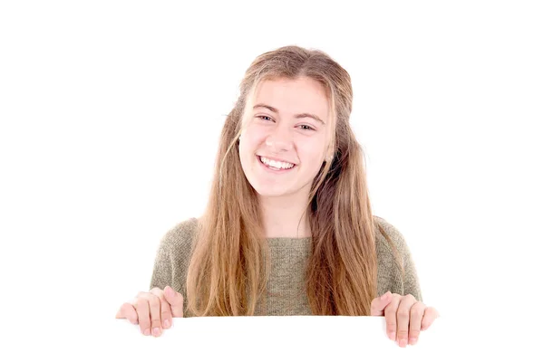 Teenage Girl Isolated White Background — Stock Photo, Image