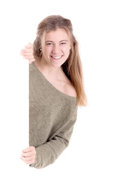 Teenage Girl Isolated White Background — Stock Photo, Image