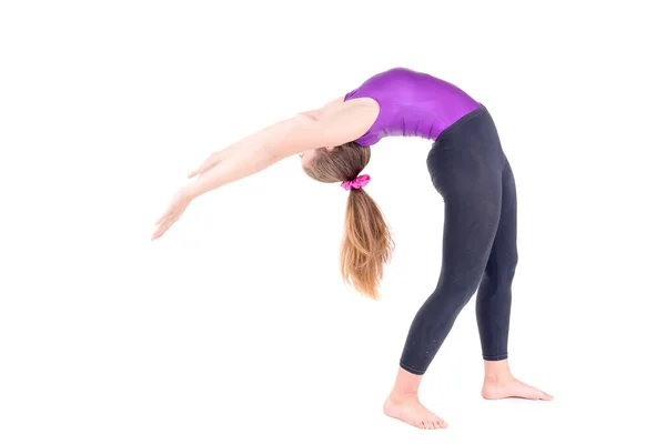 Young Gymnast Posing Isolated White — Stock Photo, Image