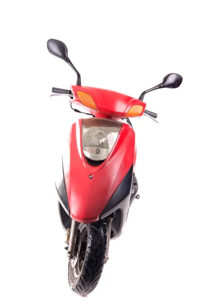 Czerwony Motocykl Odizolowany Kolorze Białym — Zdjęcie stockowe