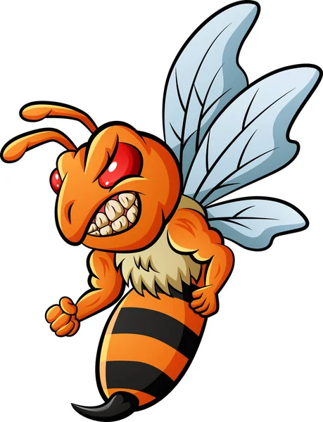 Mascotte Abeille Colère Illustration Vectorielle — Image vectorielle