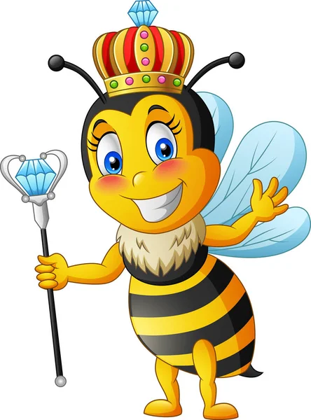 Mascotte Abeille Avec Deux Côtés Différents Illustration Vectorielle — Image vectorielle