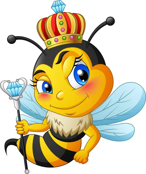 Bee Mascotte Met Twee Verschillende Kanten Vector Illustratie — Stockvector