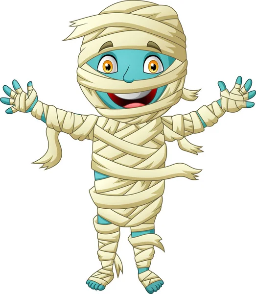 Schattige Mummie Cartoon Vector Illustratie — Stockvector