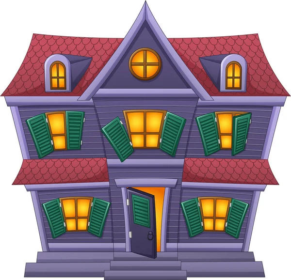 Casa Embrujada Halloween Ilustración Vectorial — Vector de stock