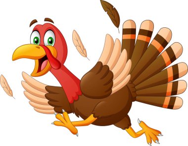 Escape cartoon turkey. Vector Illustration clipart