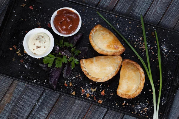 Samsa Plato Carne Los Pueblos Asia Central Central Masa Carne — Foto de Stock