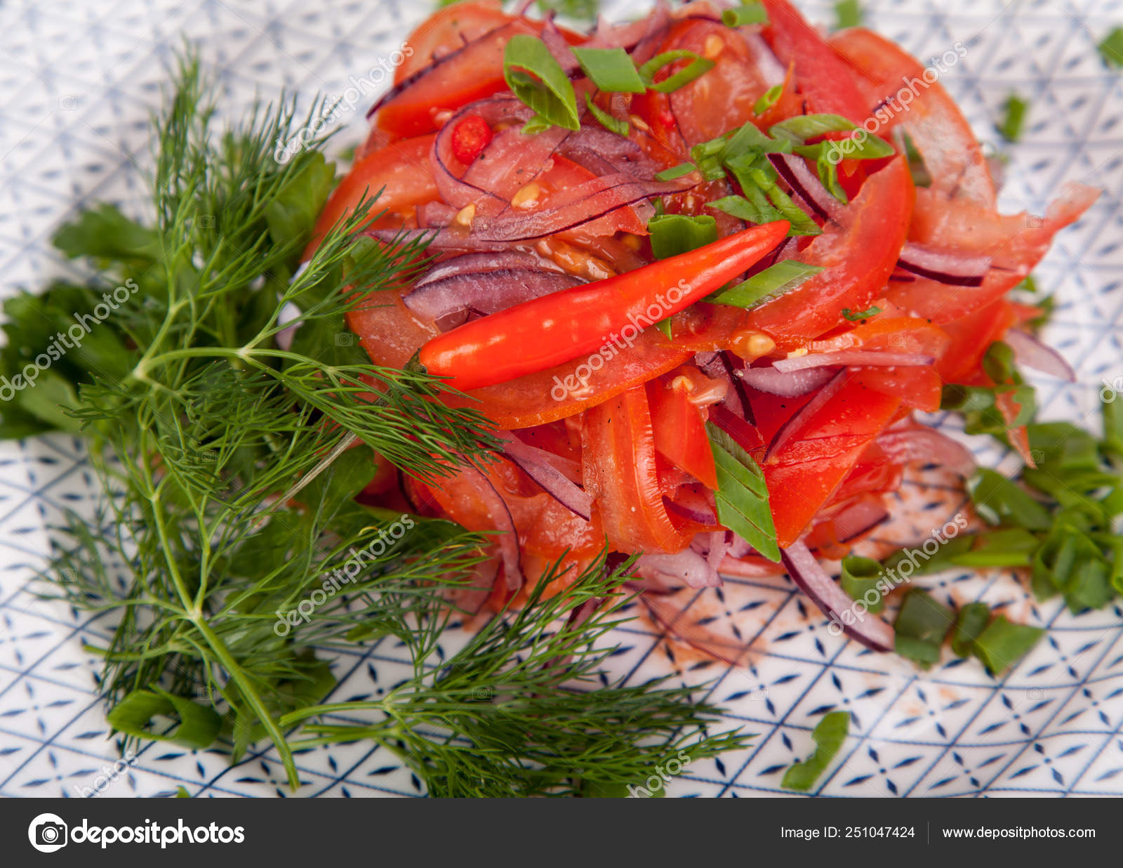 Juicy Summer Vegetable Salad Cutting Fresh Vegetables Greens