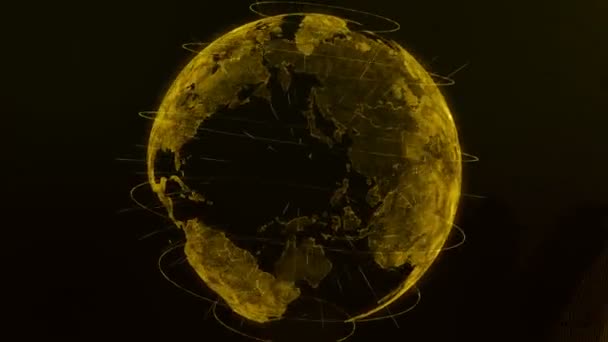 Abridor Notícias Terra Cibernética Rotação Digital Terra Particle Earth 3840X2160 — Vídeo de Stock