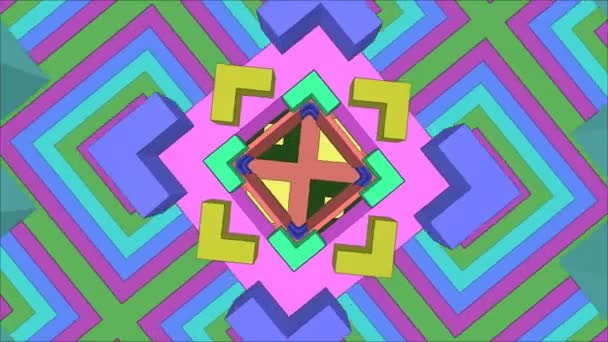 Symetrie Tunel Tunelu Smyčka Směrové Illusion Abstract — Stock video