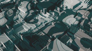 Küplerin soyut üç boyutlu canlandırması. Geometrik geçmiş, dokular. Düşük Polonyalı Özgeçmişi. Soyut Küpler.