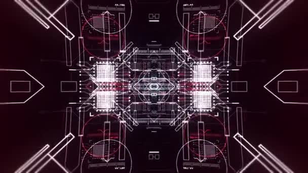 Futuristica Fantascienza Cyber Tunnel Hud Loop Sfondo — Video Stock