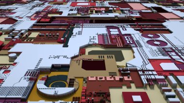 Hi Tech Bilgi 3D Küp Geometrik Arkaplan Hazırlama,