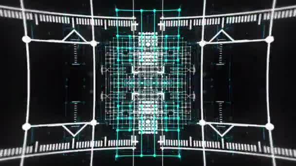 Futuristica Fantascienza Cyber Tunnel Hud Loop Sfondo — Video Stock