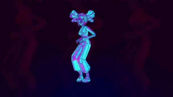 未来派的Vj舞蹈美丽的女孩跳舞 — 图库视频影像