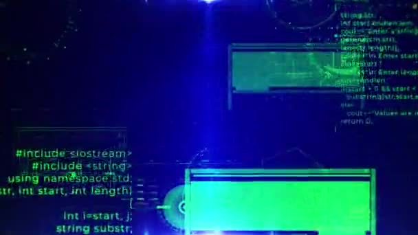 Futuristica Fantascienza Cyber Tunnel Hud Loop Sfondo — Video Stock