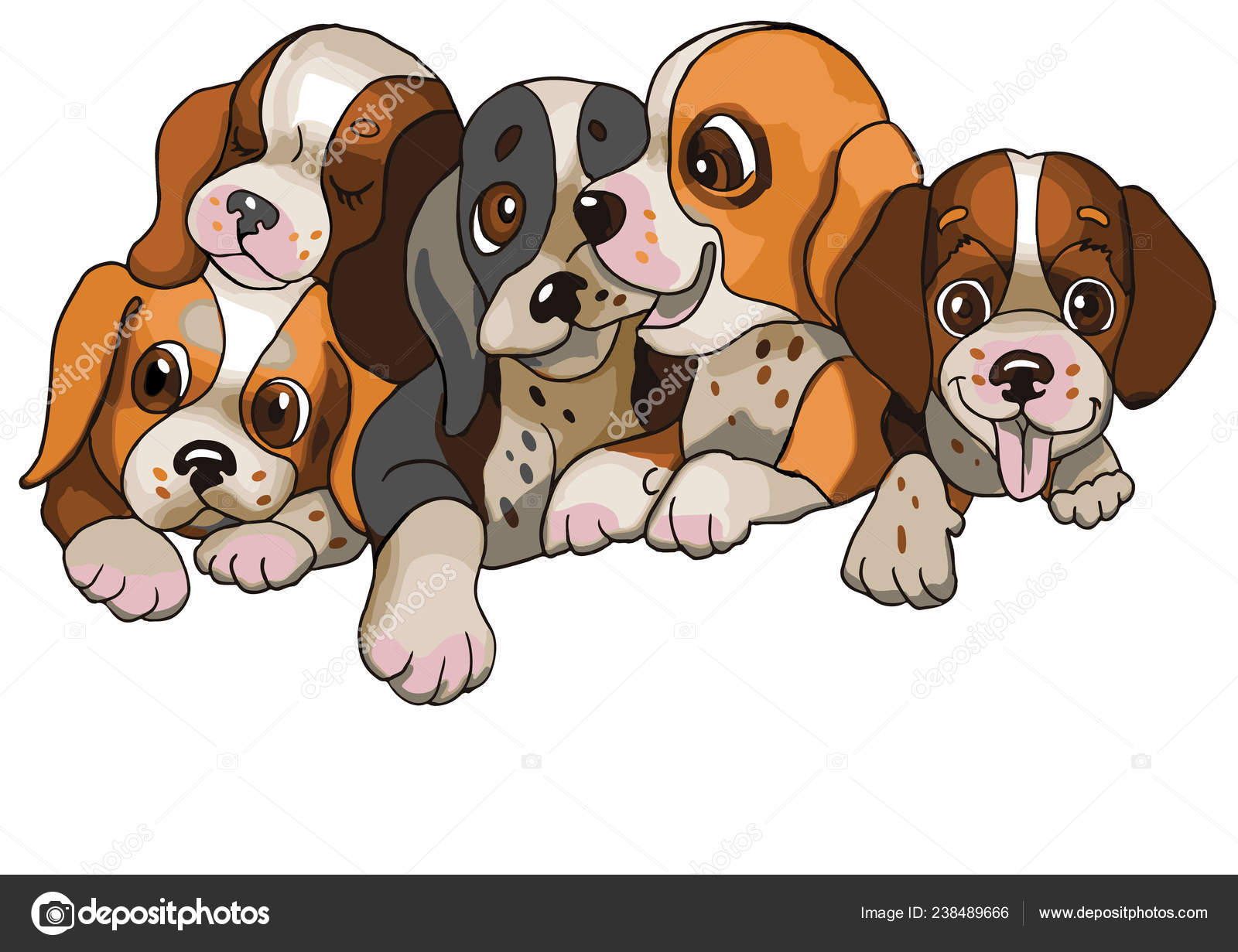 Happy Puppies Play Bite Stock Vector Image by ©NikolskayaT #238489666