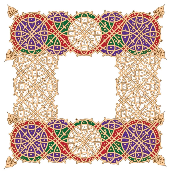 dekoratif desen yeşil, kırmızı, mor, altın
