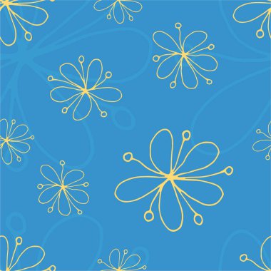 Soyut basit çiçek deseni. Kusursuz yeşillik çizimi, çizim çizimi.