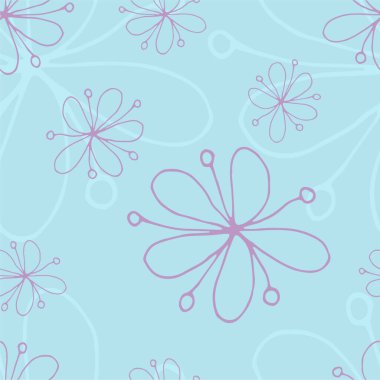 Soyut basit çiçek deseni. Kusursuz yeşillik çizimi, çizim çizimi.