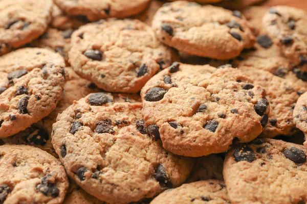 Sabrosas Galletas Chispas Chocolate Como Fondo — Foto de Stock