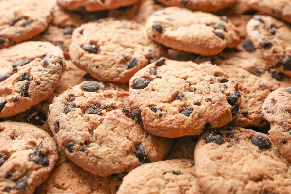 Sabrosas Galletas Chispas Chocolate Como Fondo — Foto de Stock