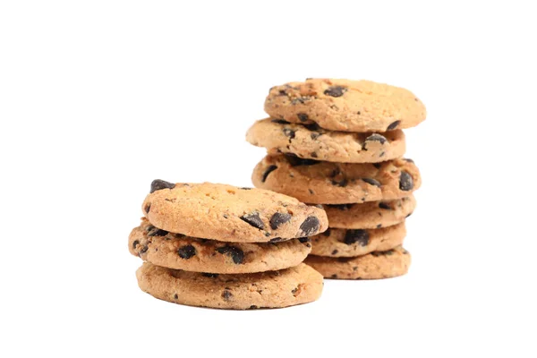 Tasty Chocolate Chip Cookies White Background — Stock Photo, Image