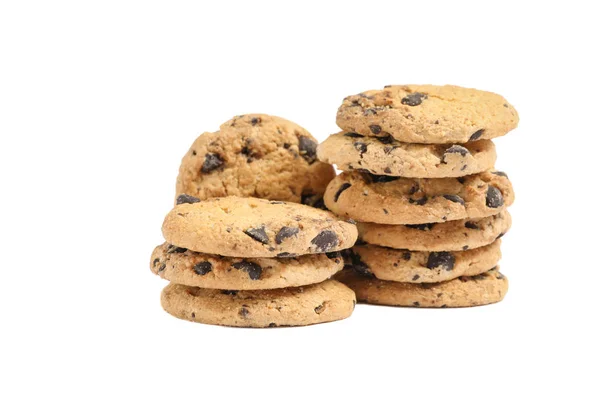 Tasty Chocolate Chip Cookies White Background — Stock Photo, Image