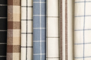 Arka plan, closeup olarak farklı katlanmış kumaş peçeteler