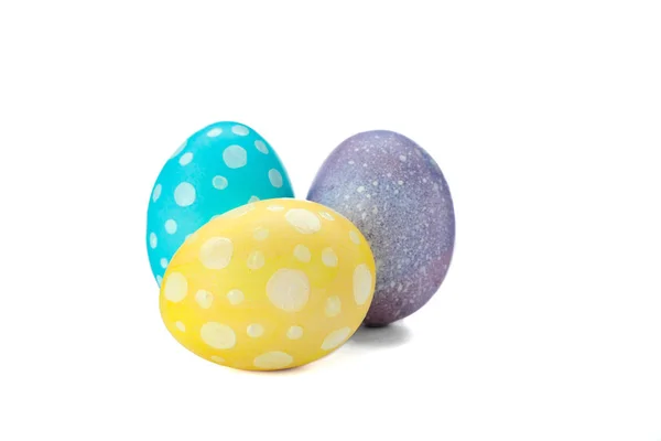 Декоративные Пасхальные Яйца Изолированы Белом Фоне Праздничная Традиция — стоковое фото